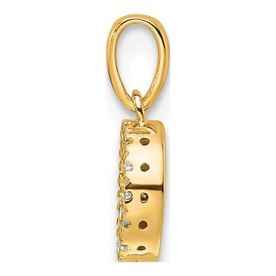 14K Yellow Gold 1/15 ct tw Diamond Letter O Pendant – view 3