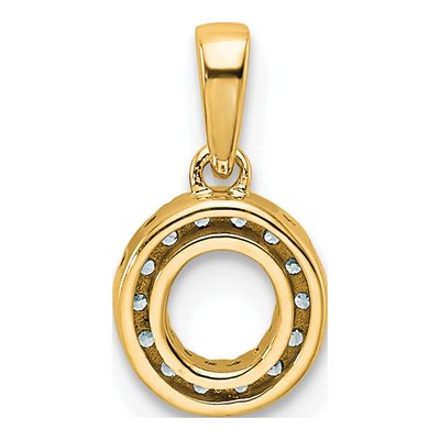 14K Yellow Gold 1/15 ct tw Diamond Letter O Pendant – view 4