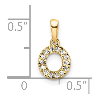 14K Yellow Gold 1/15 ct tw Diamond Letter O Pendant – view 5