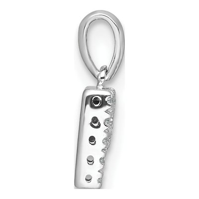 14K White Gold 1/20 ct tw Diamond Letter P Pendant – view 3