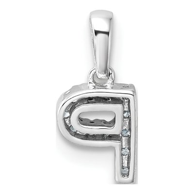14K White Gold 1/20 ct tw Diamond Letter P Pendant – view 4
