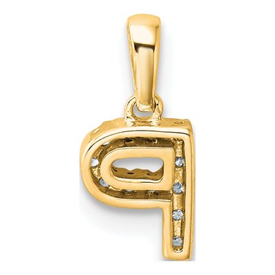 14K Yellow Gold 1/20 ct tw Diamond Letter P Pendant – view 4