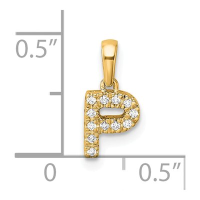 14K Yellow Gold 1/20 ct tw Diamond Letter P Pendant – view 5