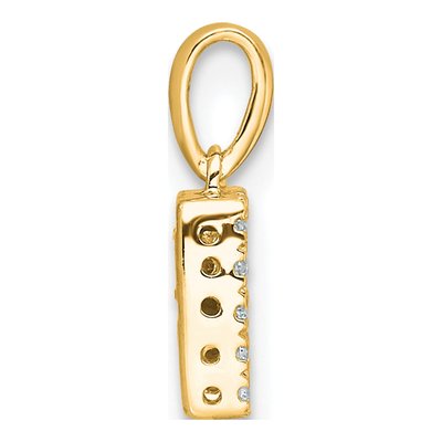 10K Yellow Gold 1/15 ct tw Diamond Letter R Pendant – view 3