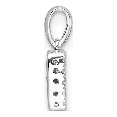 14K White Gold 1/15 ct tw Diamond Letter R Pendant – view 3