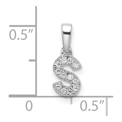 14K White Gold 1/20 ct tw Diamond Letter S Pendant – view 5