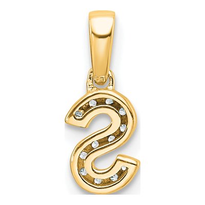 14K Yellow Gold 1/20 ct tw Diamond Letter S Pendant – view 4