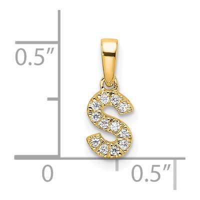 14K Yellow Gold 1/20 ct tw Diamond Letter S Pendant – view 5