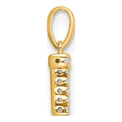 10K Yellow Gold 1/20 ct tw Diamond Letter T Pendant – view 3