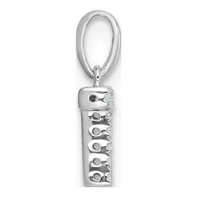 14K White Gold Diamond Letter T Pendant – view 2