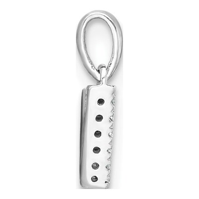 14K White Gold Diamond Letter V Pendant – view 3