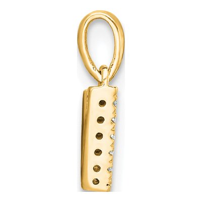 14K Yellow Gold Diamond Letter V Pendant – view 3