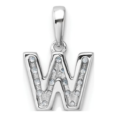 14K White Gold 0.11 ct tw Diamond Letter W Pendant – view 3