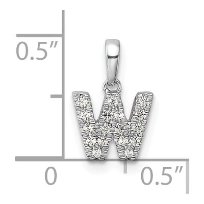 14K White Gold 0.11 ct tw Diamond Letter W Pendant – view 4
