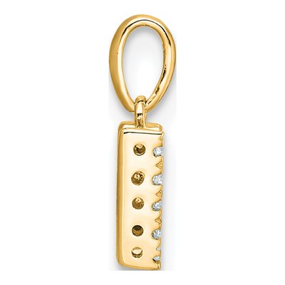 14K Yellow Gold 0.11 ct tw Diamond Letter W Pendant – view 3