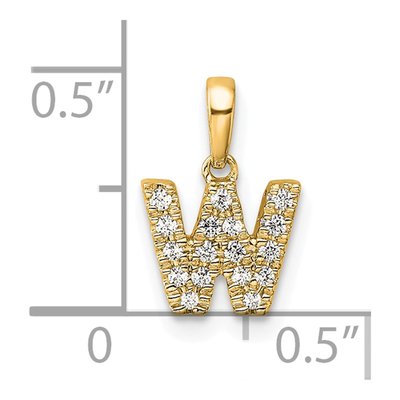 14K Yellow Gold 0.11 ct tw Diamond Letter W Pendant – view 5