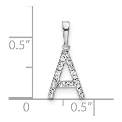 14K White Gold 1/15 ct tw Diamond Letter A Pendant – view 4