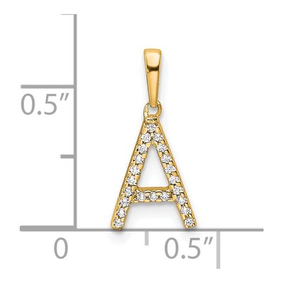 14K Yellow Gold 1/15 ct tw Diamond Letter A Pendant – view 5