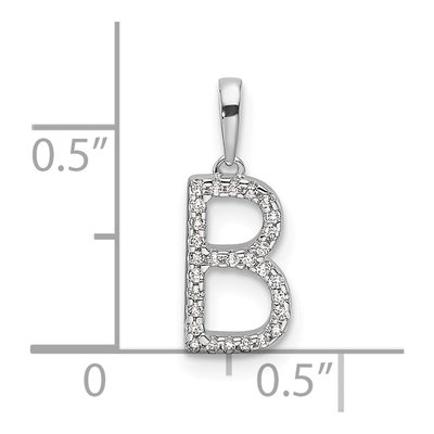 14K White Gold 0.09 ct tw Diamond Letter B Pendant – view 4