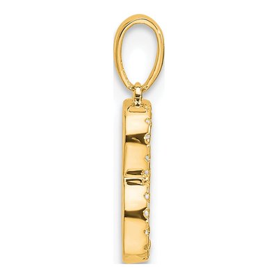 14K Yellow Gold 0.09 ct tw Diamond Letter B Pendant – view 3
