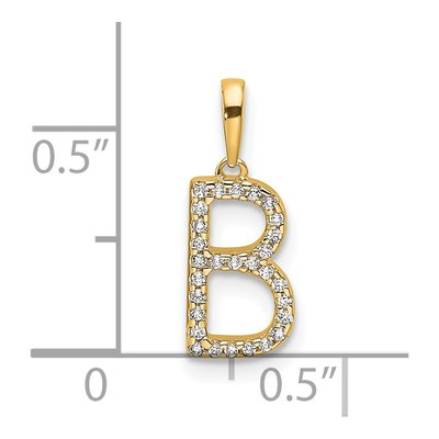 14K Yellow Gold 0.09 ct tw Diamond Letter B Pendant – view 5