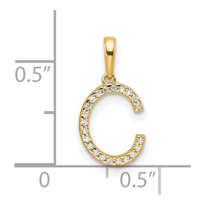 10K Yellow Gold 1/15 ct tw Diamond Letter C Pendant – view 2