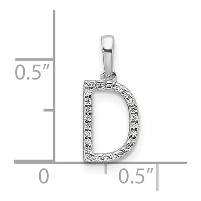 14K White Gold 1/15 ct tw Diamond Letter D Pendant – view 4