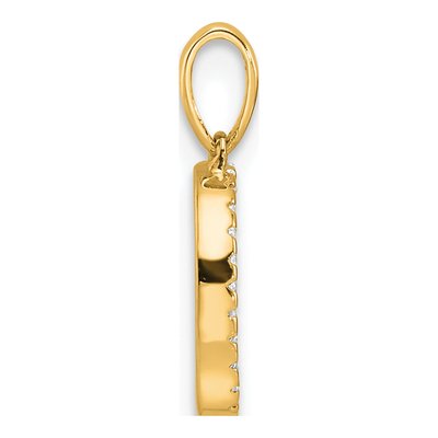 14K Yellow Gold 1/15 ct tw Diamond Letter D Pendant – view 3