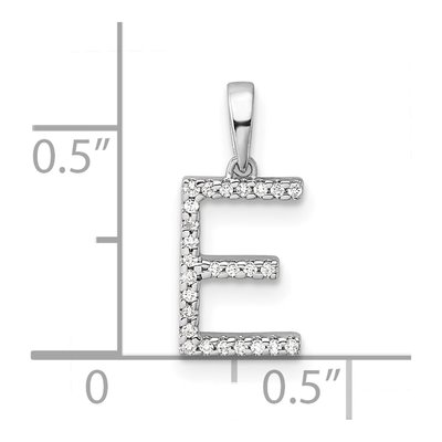14K White Gold 1/15 ct tw Diamond Letter E Pendant – view 4