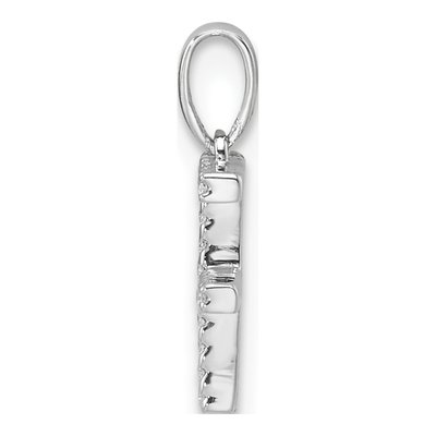 14K White Gold 1/20 ct tw Diamond Letter F Pendant – view 2