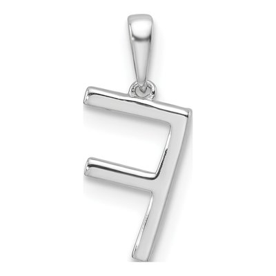 14K White Gold 1/20 ct tw Diamond Letter F Pendant – view 3
