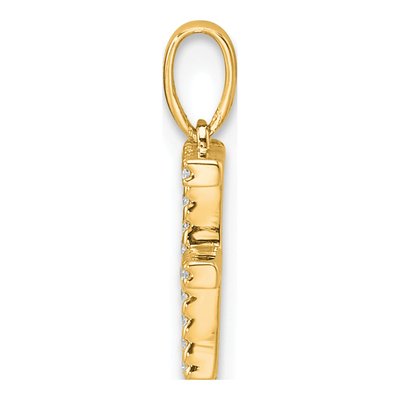 14K Yellow Gold 1/20 ct tw Diamond Letter F Pendant – view 3