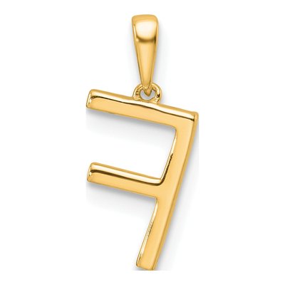14K Yellow Gold 1/20 ct tw Diamond Letter F Pendant – view 4