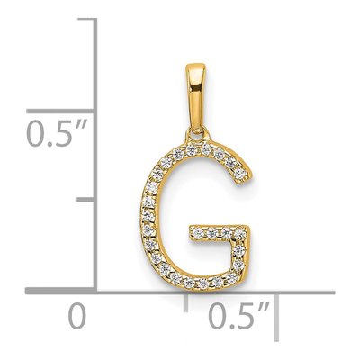10K Yellow Gold 1/15 ct tw Diamond Letter G Pendant – view 2