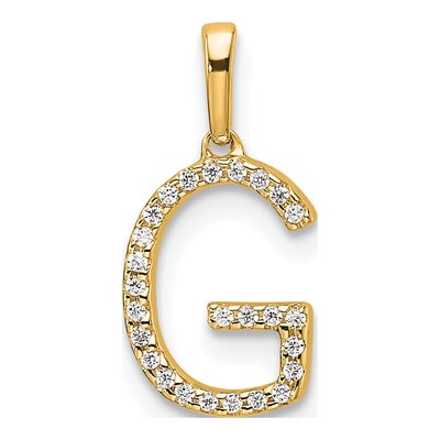 10K Yellow Gold 1/15 ct tw Diamond Letter G Pendant