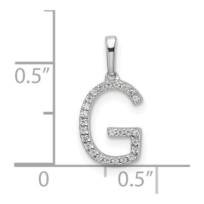 14K White Gold 1/15 ct tw Diamond Letter G Pendant – view 4