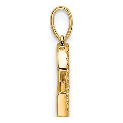 14K Yellow Gold 1/15 ct tw Diamond Letter G Pendant – view 3