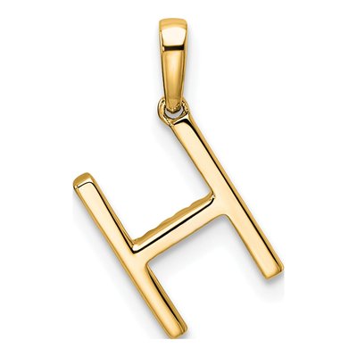 10K Yellow Gold 1/15 ct tw Diamond Letter H Pendant – view 4