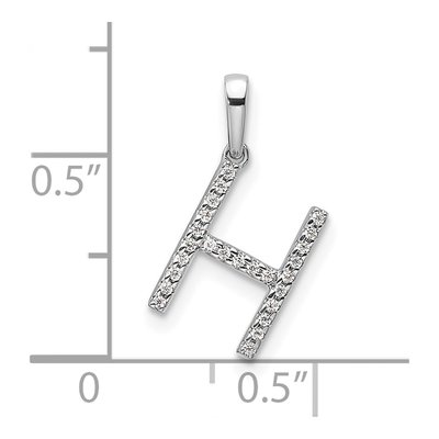 14K White Gold 1/15 ct tw Diamond Letter H Pendant – view 5