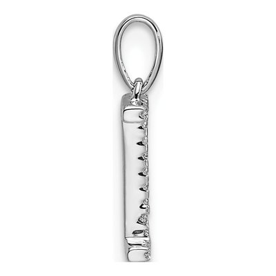 14K White Gold 1/20 ct tw Diamond Initial I Pendant – view 2