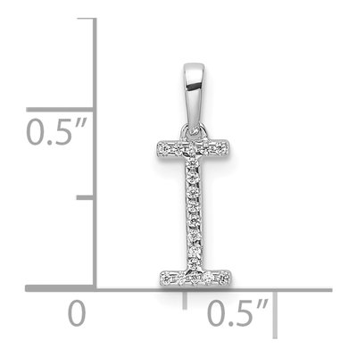 14K White Gold 1/20 ct tw Diamond Initial I Pendant – view 4