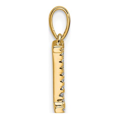 14K Yellow Gold 1/20 ct tw Diamond Letter I Pendant – view 3