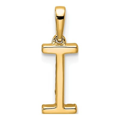 14K Yellow Gold 1/20 ct tw Diamond Letter I Pendant – view 4
