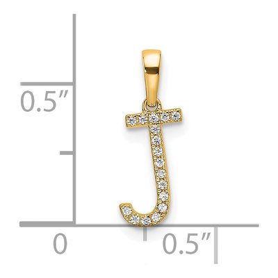 10K Yellow Gold 1/20 ct tw Diamond Letter J Pendant – view 3