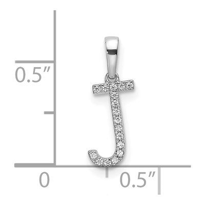 14K White Gold 1/20 ct tw Diamond Letter J Pendant – view 5
