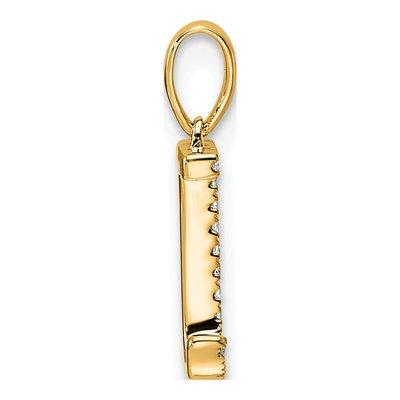14K Yellow Gold 1/20 ct tw Diamond Letter J Pendant – view 3