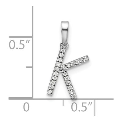 14K White Gold 1/15 ct tw Diamond Letter K Pendant – view 4