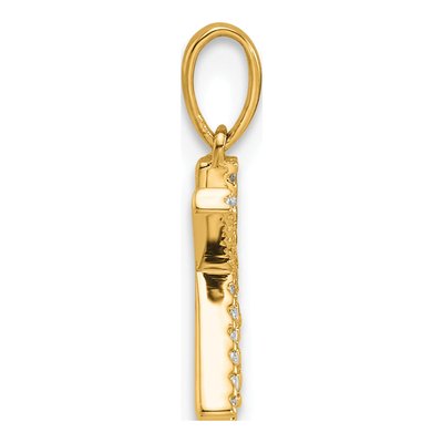 14K Yellow Gold 1/15 ct tw Diamond Letter K Pendant – view 3