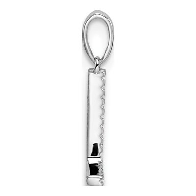 14K White Gold Diamond Letter L Pendant – view 3