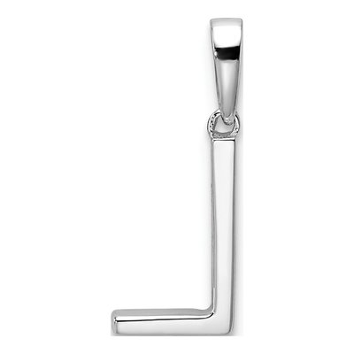 14K White Gold Diamond Letter L Pendant – view 4